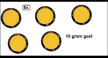 5x PXP Professional Colours 10 gram geel - Schmink Sint en Piet festival thema feest party fun