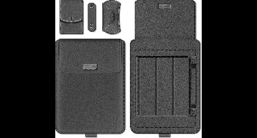 LuxeBass Multifunctioneel Laptop Sleeve Laptophoes | voor 13 en 14 inch met Muismat Muishoes Kabelhoes Etui | In Hoogte verstelbaar - LB605