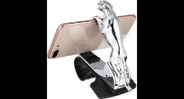 LuxeBass Autohouder met Klem - Telefoonhouder auto - Klemhouder - (zilver) LB529