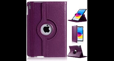 Hoes geschikt voor iPad A16 hoes 11th Generation 11 Inch 2025 Paars / iPad 2022 (10.9) 10e generatie draaibare bookcase 360° Case