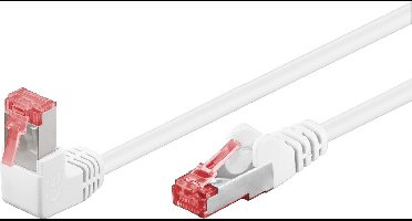 S/FTP CAT6 Gigabit Netwerkkabel - 1 kant haaks - CU - LSZH - 5 meter - Wit