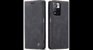 CaseMe - Hoesje geschikt voor Xiaomi Redmi Note 11 Pro - Wallet Book Case - Magneetsluiting - Zwart