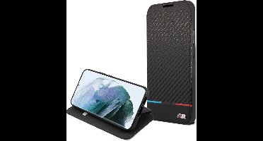 BMW Carbon Tricolor geschikt voor Samsung Galaxy S22 Boekmodel hoesje