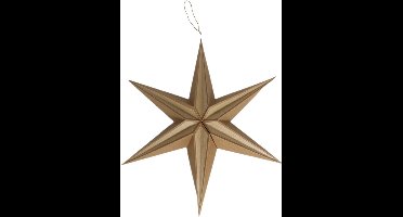 Gerim Papieren decoratie kerstster lampion bruin 20 cm - Kerststerren