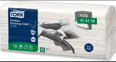 Tork Keuken schoonmaakdoekje gevouwen W4 - 1 pak x 75 stuks