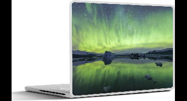 Laptop sticker - 14 inch - Noorderlicht - Groen - Reflectie - 32x5x23x5cm - Laptopstickers - Laptop skin - Cover