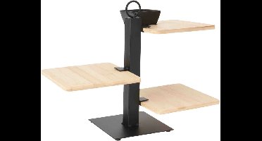 Excellent Houseware 3-laagse voedsel etagere - bamboe - 32 x 15 x 27 cm - serveertray