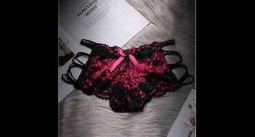 3 Stuks - Sexy stijlvolle Lingerie - Kanten Ondergoed - G-String Hoge Taille - Cerise