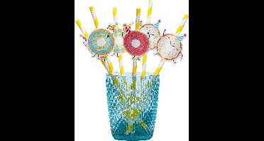 Boland - Set 6 papieren rietjes Donut - Pastel - Pastel