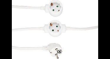 Verlengsnoer wit met 4 stopcontacten - 4,5m - randaarde