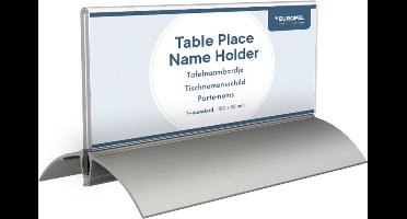 Europel Tafelnaambordje 61 x 150 mm 2 stuks Acryl/Aluminium