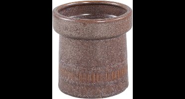 PTMD Rail Bloempot - 11 x 11 x 11 cm - Keramiek - Bruin