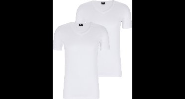 HUGO BOSS Modern stretch T-shirts slim fit (2-pack) - heren T-shirts V-hals - wit