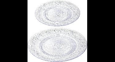 Kunststof borden - set 8x stuks - ontbijt/gebaksbordjes en dinerborden - 18 en 31 cm