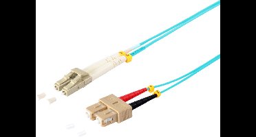 LC - SC Duplex Optical Fiber Patch kabel - Multi Mode OM3 - turquoise / LSZH - 10 meter
