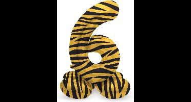 Folat - Staande folieballon Cijfer 6 Tiger Chic - 41 cm