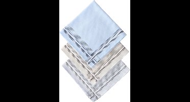 D&L Heren Zakdoeken - Dikkere Kwaliteit - Gestreept - 12 Stuks - Katoen - Gesatineerd