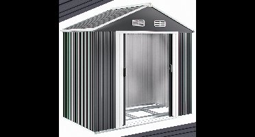 Metalen Tuinhuis - 1,8m² met Fundering & Deuren – Antraciet