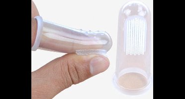 *** 2x Vinger Tandenborstel - Mondverzorging dieren - Tandenpoetesen huisdier - van Heble® ***