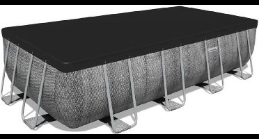 BESTWAY Power Steel™ bovengronds zwembadpakket - 488 x 244 x 122 cm - Rechthoekig (Met ladder, afdekking, filterpatroon)
