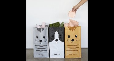Balvi Afval recycletassen met kat (set van 3)