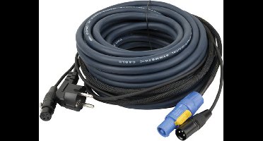 DAP Audio Audio Power/Signaal kabel Schuko - Powercon & XLR female - XLR male, 15 meter