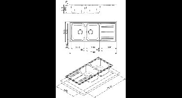 Smeg LZ116AV2 spoelbak Inbouwspoelbak Rechthoekig Graniet