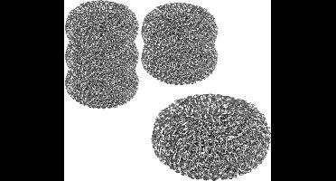 Staalsponzen 6 delig - Schuurspons - Pannenspons - Roestvrij Staal (RVS) - 6stuks.