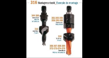 CMT - Opsteekverzinker voor dubbel spiraal, rechts - Frees - Verzinkers - Gatenfrees - 1 Stuk(s)