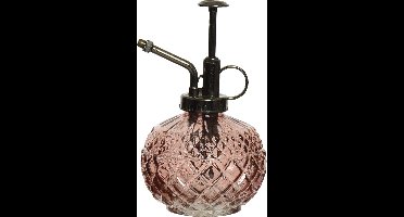 Decoris Plantenspuit/vernevelaar van glas - 450 ml - oudroze - 10 x 10 x 15 cm