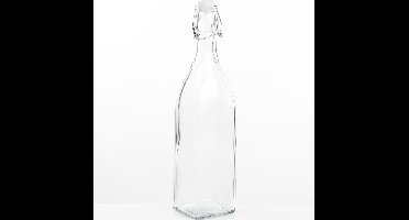 HI Decoratie fles - 1 liter - met beugeldop - 8 x 32 cm - glas - cadeau fles