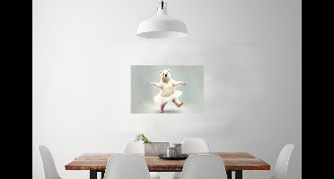 PosterMonkey - Poster - IJsbeer - Rok - Portret - Wit - Poster in lijst - Frame - 90x60 cm - Poster met kader