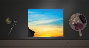 Inductieplaat Beschermer - Oranje Lucht van Zonsondergang - 60x52 cm - 2 mm Dik - Inductie Beschermer met zwarte kern