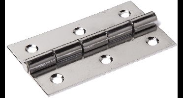 Smalscharnier - Rechte hoeken - 50x30mm - Vaste pen - RVS