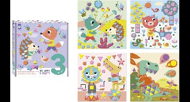 Janod My Arts & Crafts - Geometrische Stickers - Knutselset - 4 Afbeeldingen Om Te Versieren Met Geometrische Foamstickers - Geschikt Vanaf 3 Jaar