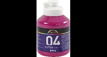 Acrylverf met glitters, roze, 500 ml/ 1 fles