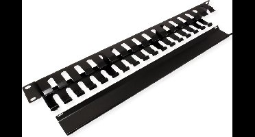 VALUE 19" Frontplaat 1 HE met rangeerkanaal 40 x 40 mm, zwart