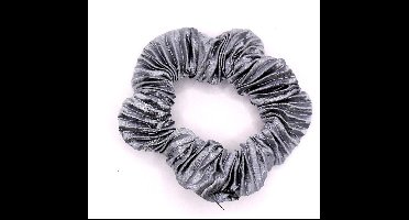 Scrunchie grijs geribbeld