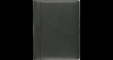 Lederen Schrijfmap A4 met schrijfblok - Zwart