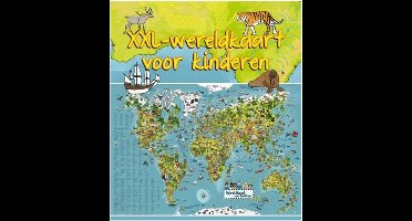 Lifetime Wereldkaart dieren XXL voor kinderen 140 x 95 cm