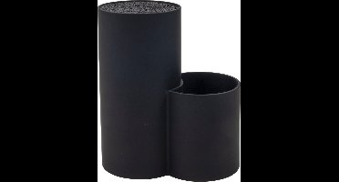 Messenblok - Zwart - Met bak - Flexibele Filamenten - Kunststof - Ø11x20x22,5cm