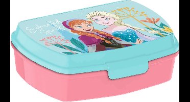 Disney Frozen broodtrommel/lunchbox voor kinderen - blauw - kunststof - 20 x 10 cm