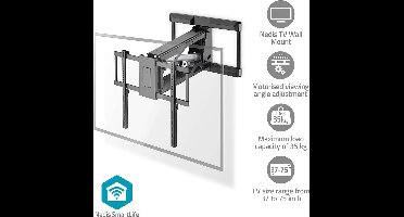 Nedis SmartLife Gemotoriseerde TV Muurbeugel – App bestuurbaar – Afstandsbediening – 37-75 inch – Draaibaar & Kantelbaar – Max. 35 kg