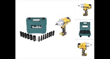 DeWalt DCF 899 N accu slagmoersleutel 18 V 950 Nm 1/2" borstelloos + 14-delige dopsleutelset - zonder accu, zonder oplader