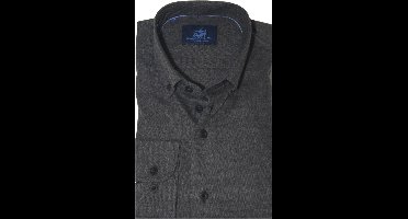 Eden Valley - Lange mouw overhemd - Heren - XXL - Antraciet - Katoen - 514796-Modern