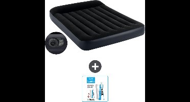 Intex Luchtbed - Twijfelaar - 137 x 191 x 25 cm - Blauw - Inclusief pomp - Reparatieset