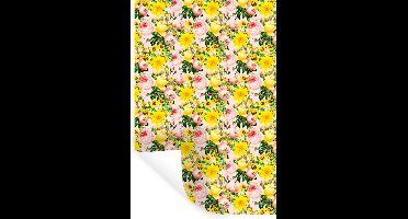 Muurstickers - Sticker Folie - Bloemen - Rozen - Lente - 20x30 cm - Plakfolie - Muurstickers Kinderkamer - Zelfklevend Behang - Zelfklevend behangpapier - Stickerfolie