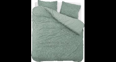 Droomtextiel Teddy Dekbedovertrek Jade Groen - 200x200/220 cm - Luxe Teddystof - Heerlijk Zacht