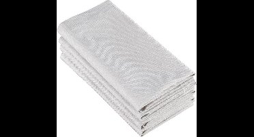 De Witte Lietaer Servetten, Kalahari Grijs/Wit (4 st.) - 51 x 51 cm - 100% Katoen