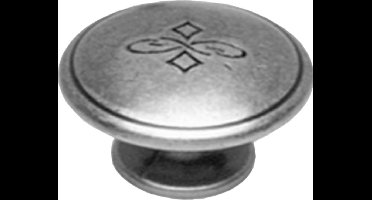 Starx Knop motief - bloem - 30mm - grijs